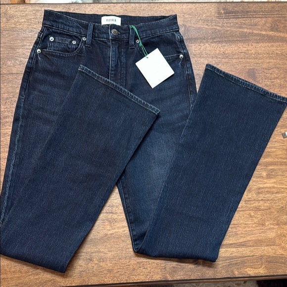 pistola Denim - Pistola Black Flared Jeans with Polished Finish Size 26